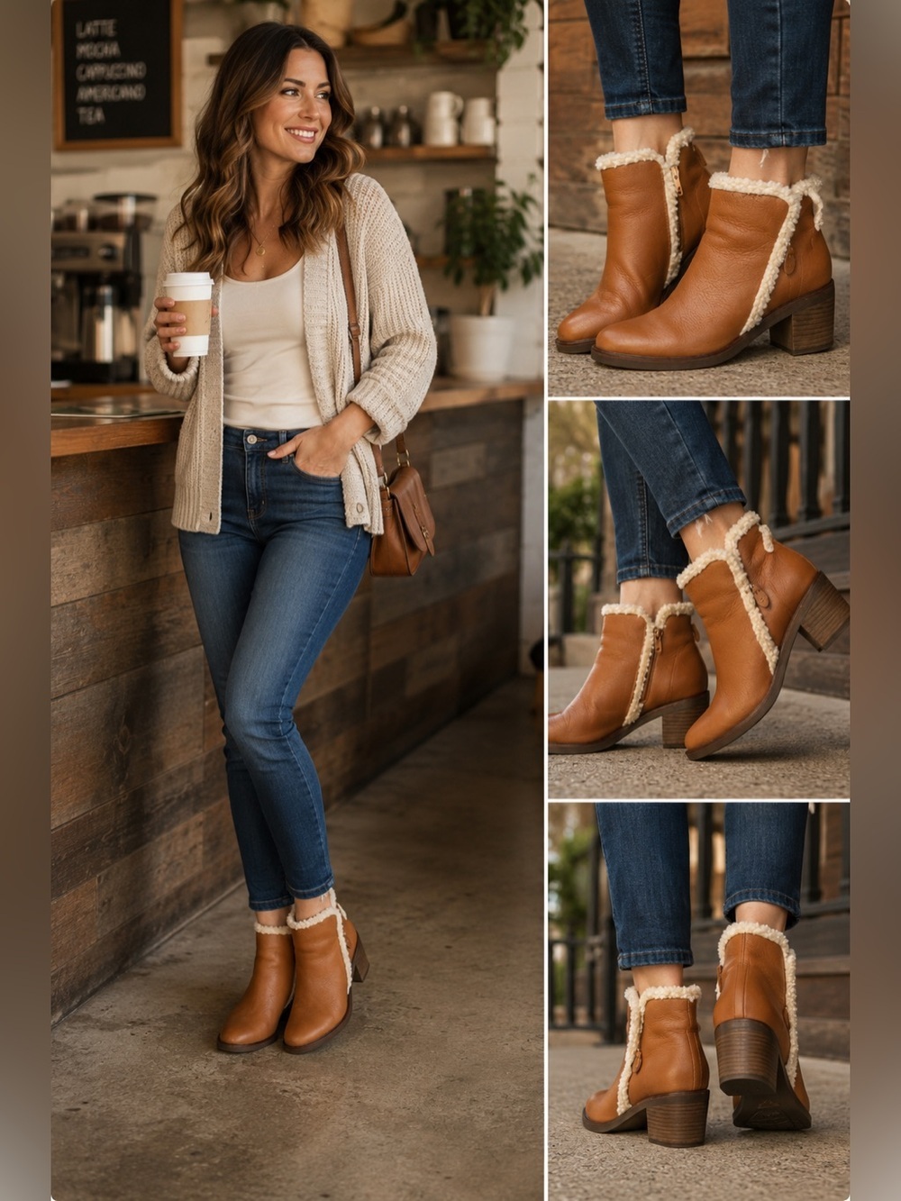 Gentle Souls by Kenneth Cole Cozy Zip Ankle Booties Leather Block Heel Boots 7.5